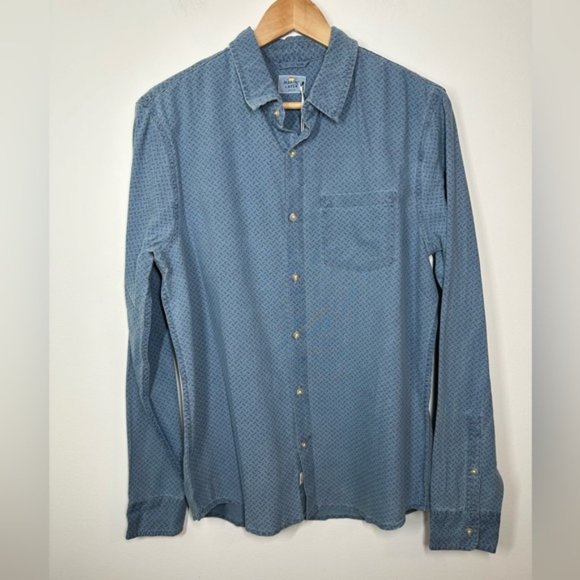 Men's Marine Layer Poe Button Down in Faded Indigo Medium - Picture 2 of 7
